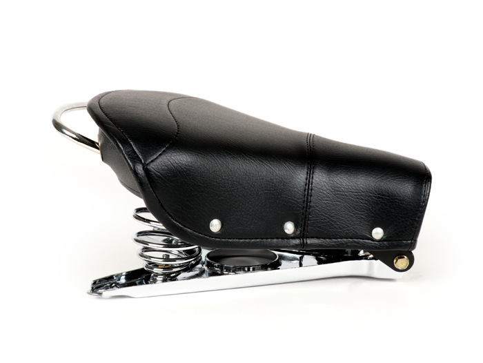 Selle -IMPORT- Vespa VL1, ACMA (double ressort) - distance des boulons de fixation arrière : 23,5cm