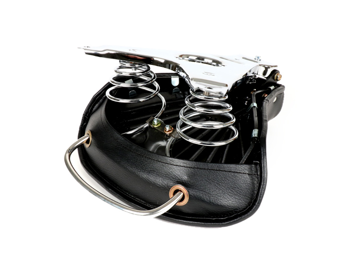 Selle -IMPORT- Vespa VL1, ACMA (double ressort) - distance des boulons de fixation arrière : 23,5cm