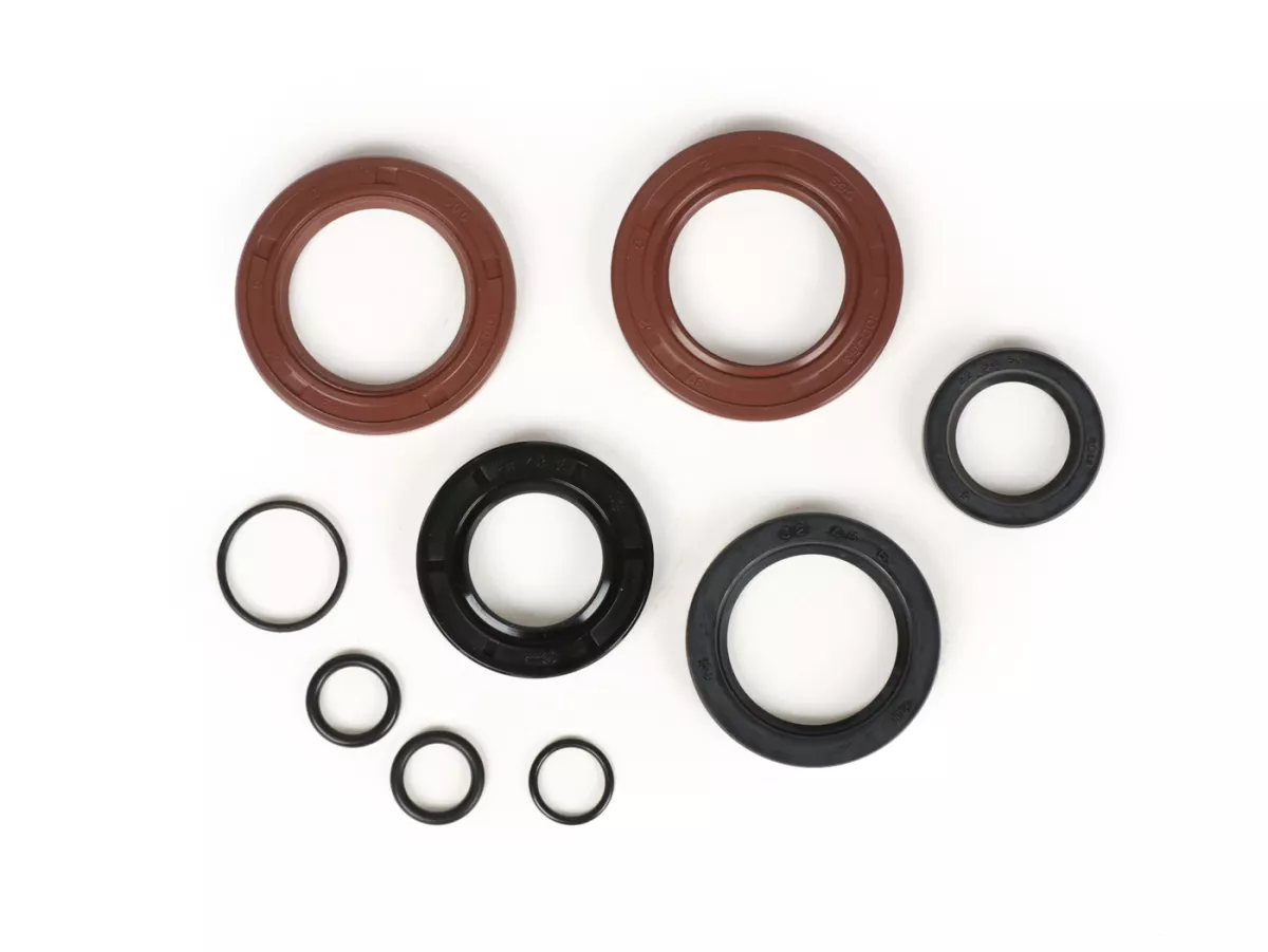 Oil seal set -JOCKEYS BOXENSTOP- Lambretta LI 125-150 (series 2-3), LIS, SX, TV (series 2-3), GP/DL - crankshaft oil seals FKM