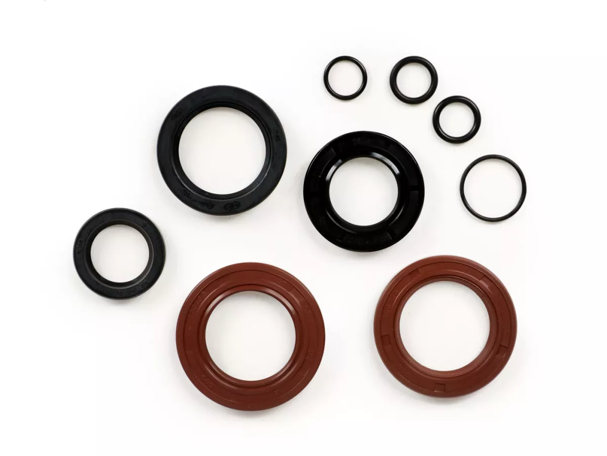 Oil seal set -JOCKEYS BOXENSTOP- Lambretta LI 125-150 (series 2-3), LIS, SX, TV (series 2-3), GP/DL - crankshaft oil seals FKM