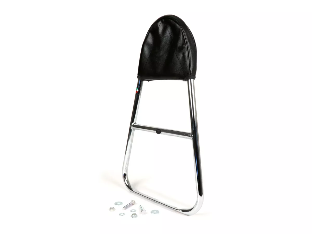 Back rest -AMS CUPPINI- Vespa ET2, ET4, LX, LXV, S, GTS 125-300, GTS 125-300 Super, GTV, GT 60 - Chrome