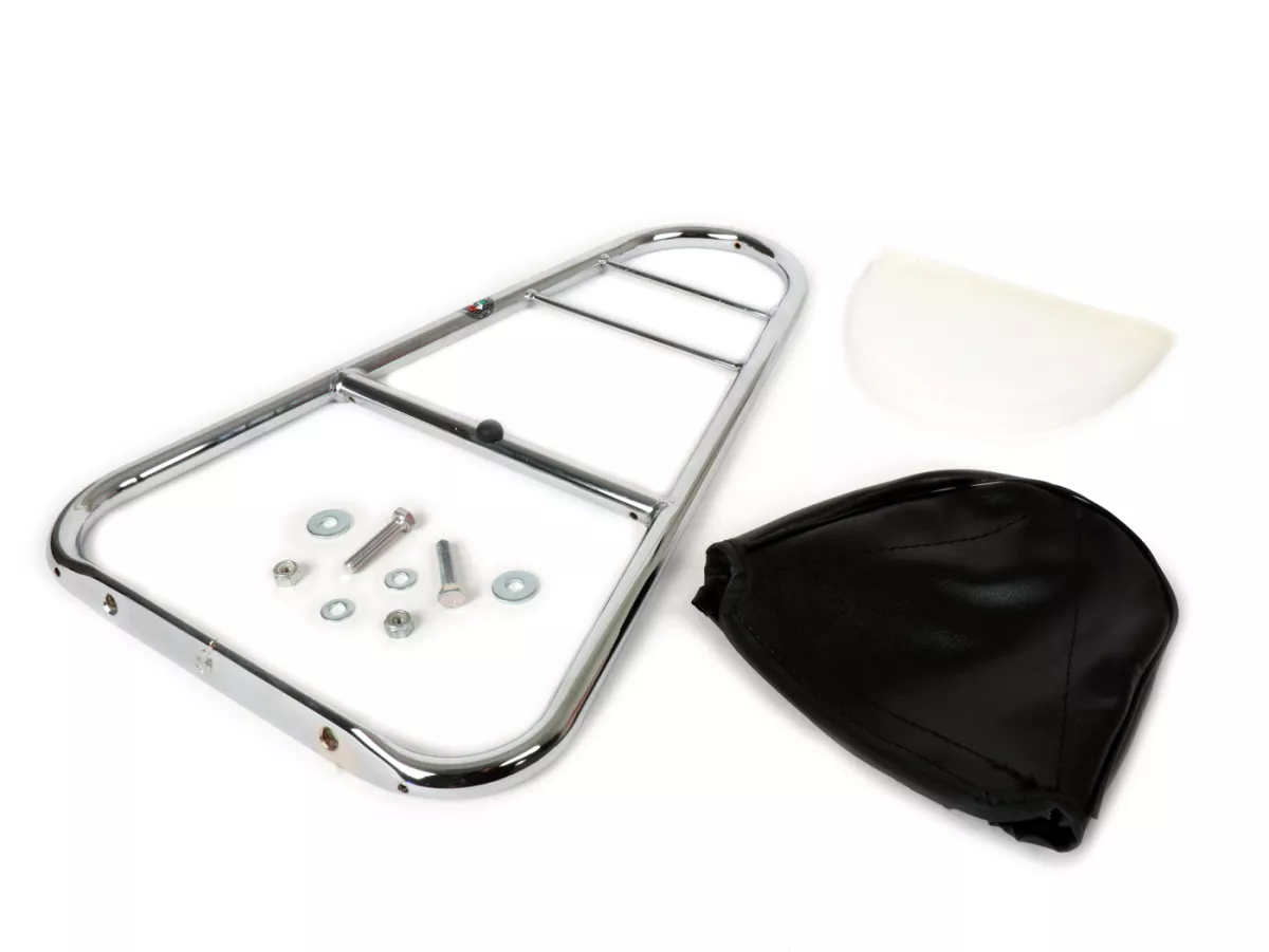 Back rest -AMS CUPPINI- Vespa ET2, ET4, LX, LXV, S, GTS 125-300, GTS 125-300 Super, GTV, GT 60 - Chrome