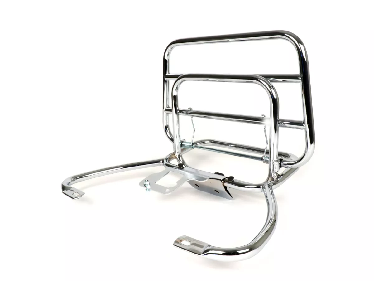 Fällbart bakre bagagehållare -AMS CUPPINI- Vespa LX50, LX125, LX150, Vespa LXV50, LXV125, Vespa S50, S125, S150 - Krom