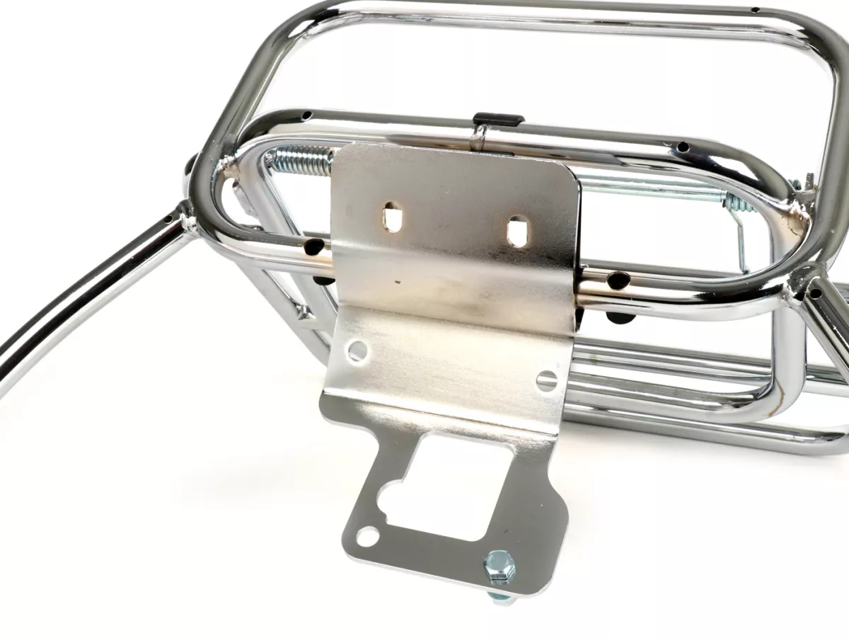 Fällbart bakre bagagehållare -AMS CUPPINI- Vespa LX50, LX125, LX150, Vespa LXV50, LXV125, Vespa S50, S125, S150 - Krom