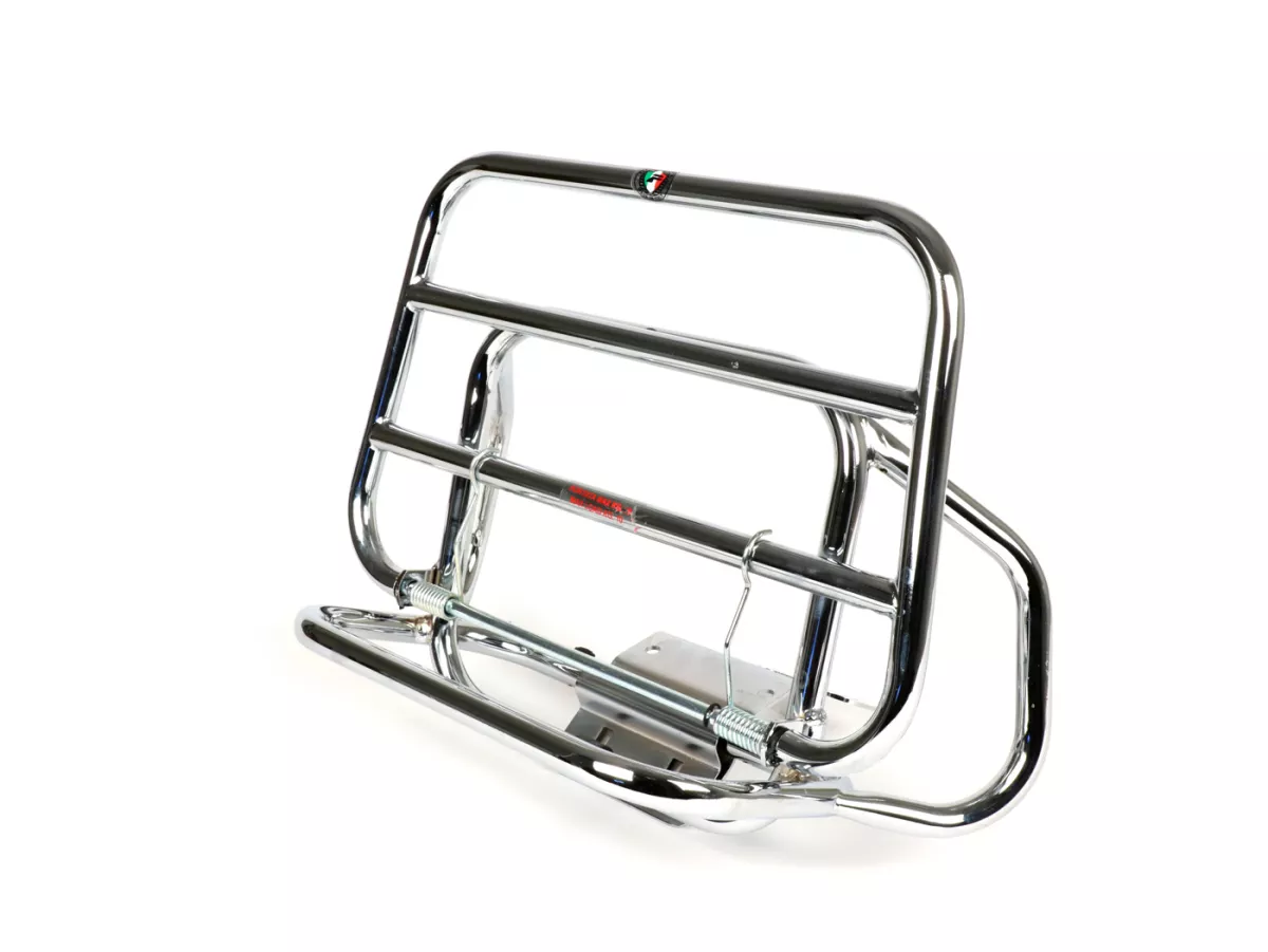 Rear rack, fold down -AMS CUPPINI- Vespa ET2, ET2 50cc, ET4 125cc, ET4 150cc - chrome