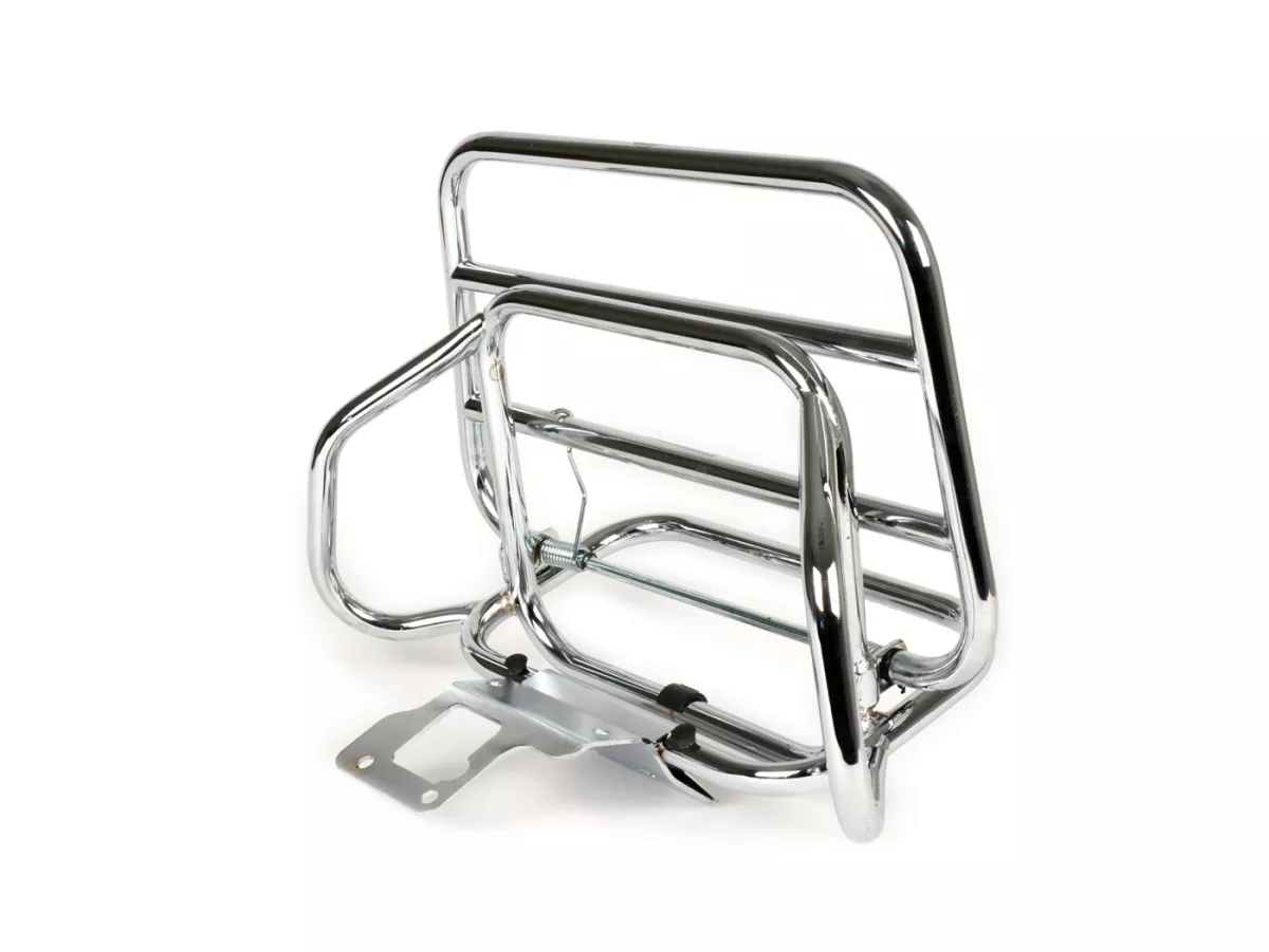 Rear rack, fold down -AMS CUPPINI- Vespa ET2, ET2 50cc, ET4 125cc, ET4 150cc - chrome