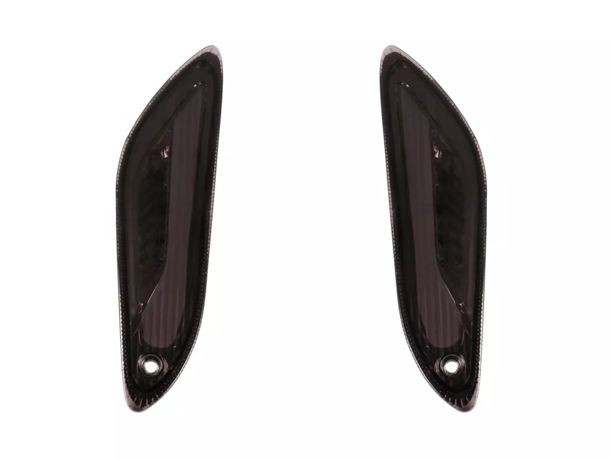 Knipperlichtenset -POWER 1 LED 2.0 (E-markering)- Vespa Primavera, Sprint - gerookt / zwart getint - achter - helder glas