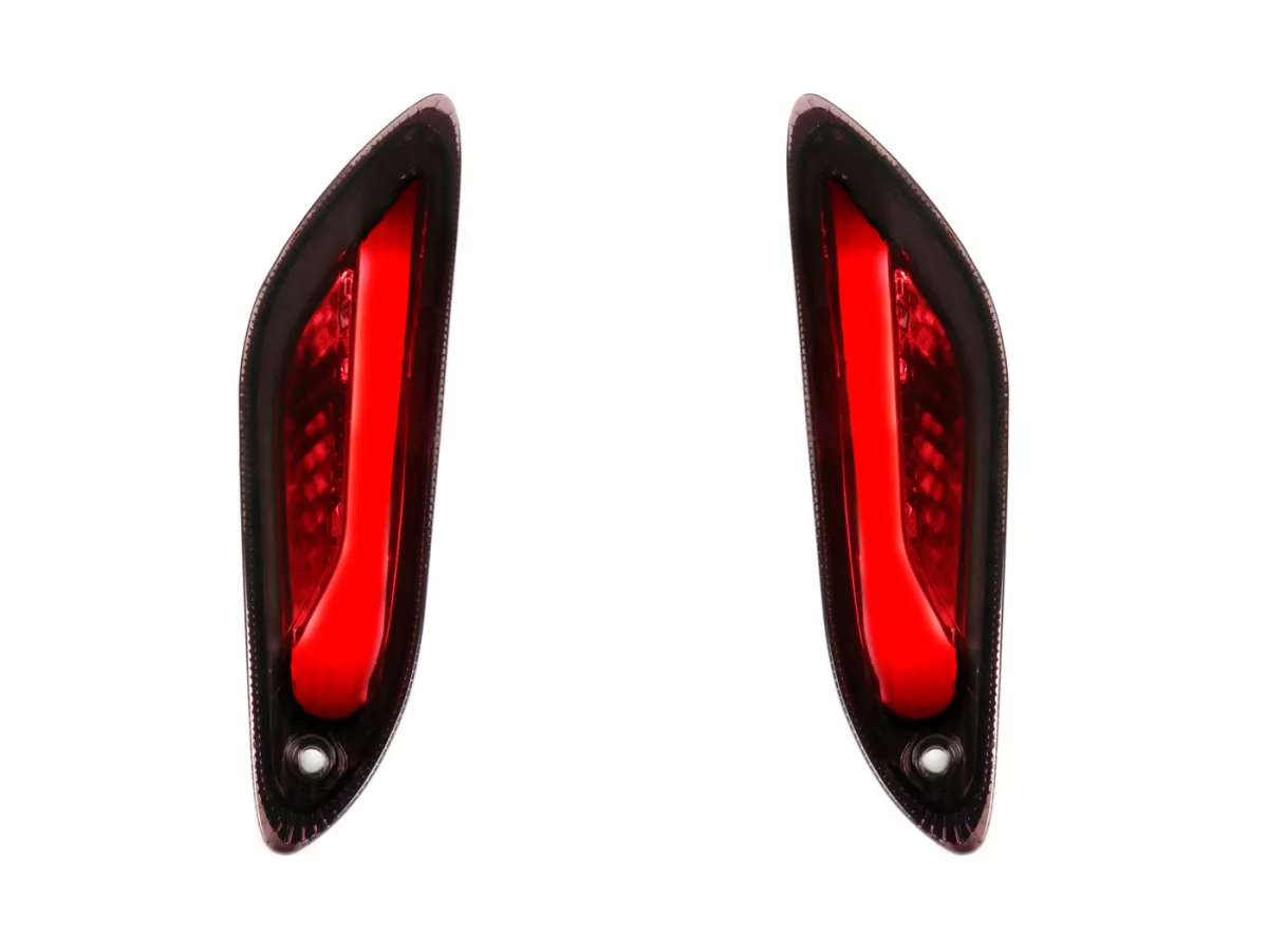 Knipperlichtenset -POWER 1 LED 2.0 (E-markering)- Vespa Primavera, Sprint - gerookt / zwart getint - achter - helder glas