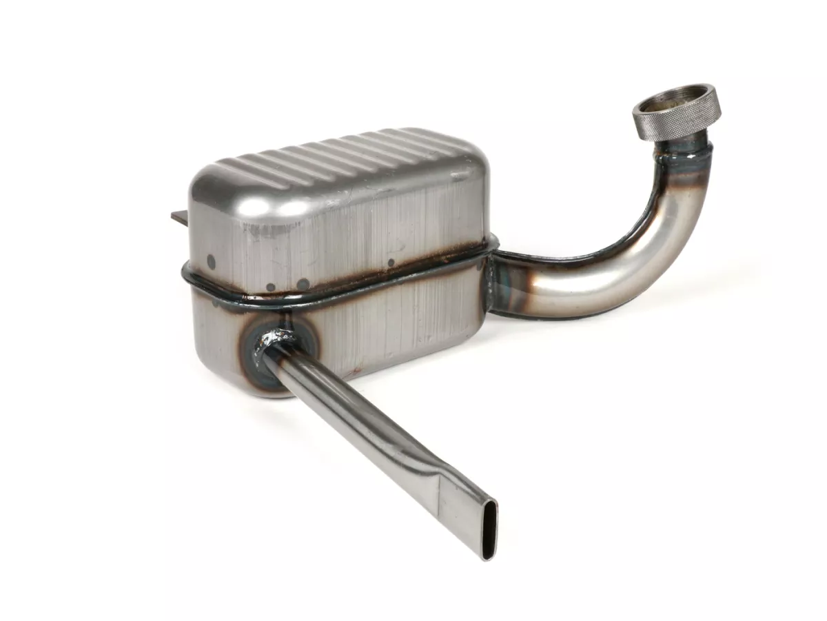 Exhaust-RR-Box Road Racing- Vespa GS150 / GS3 (VS2T, VS3T, VS4T, VS5T)- Flange mounting with knurled nut- clear varnished