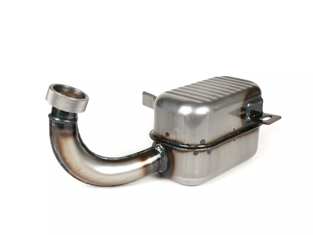 Exhaust-RR-Box Road Racing- Vespa GS150 / GS3 (VS2T, VS3T, VS4T, VS5T)- Flange mounting with knurled nut- clear varnished