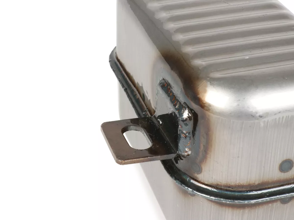 Exhaust-RR-Box Road Racing- Vespa GS150 / GS3 (VS2T, VS3T, VS4T, VS5T)- Flange mounting with knurled nut- clear varnished