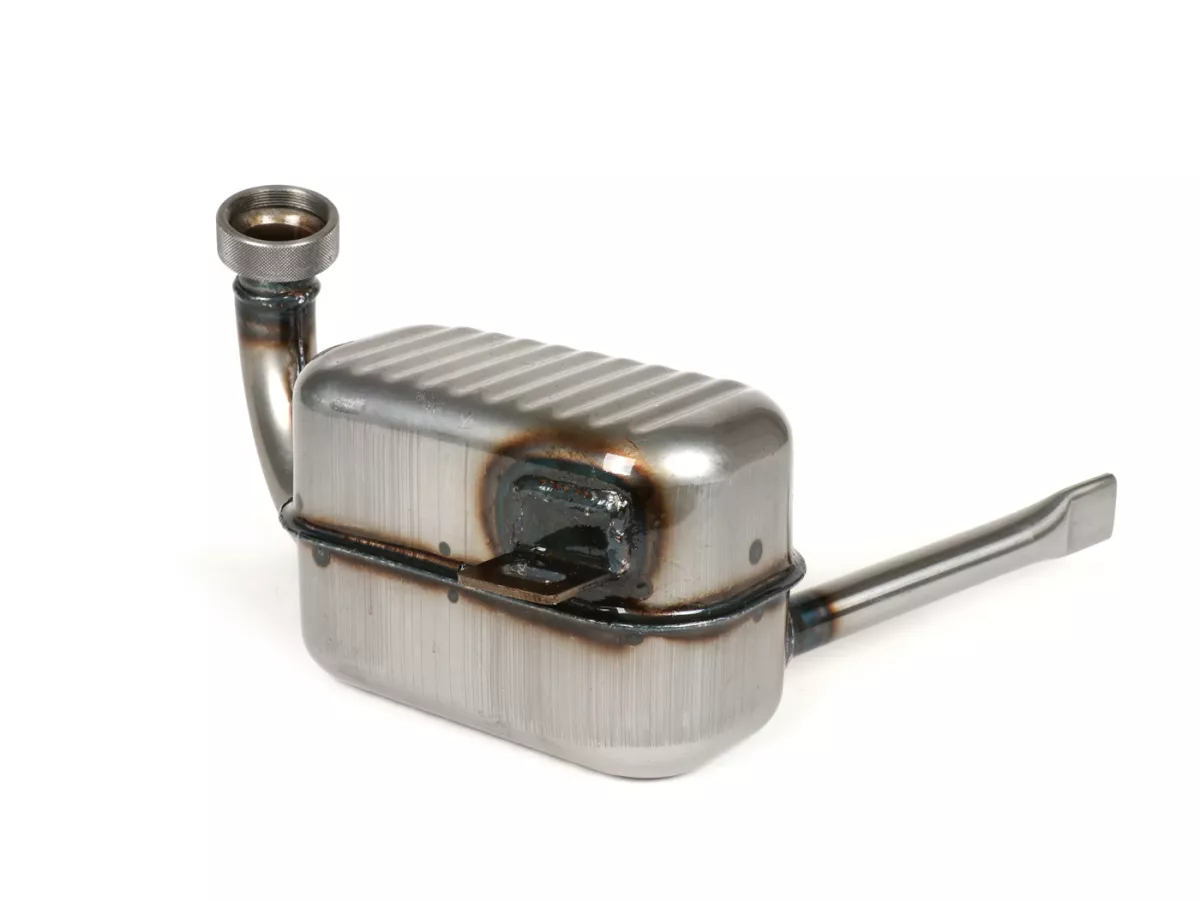 Exhaust-RR-Box Road Racing- Vespa GS150 / GS3 (VS2T, VS3T, VS4T, VS5T)- Flange mounting with knurled nut- clear varnished