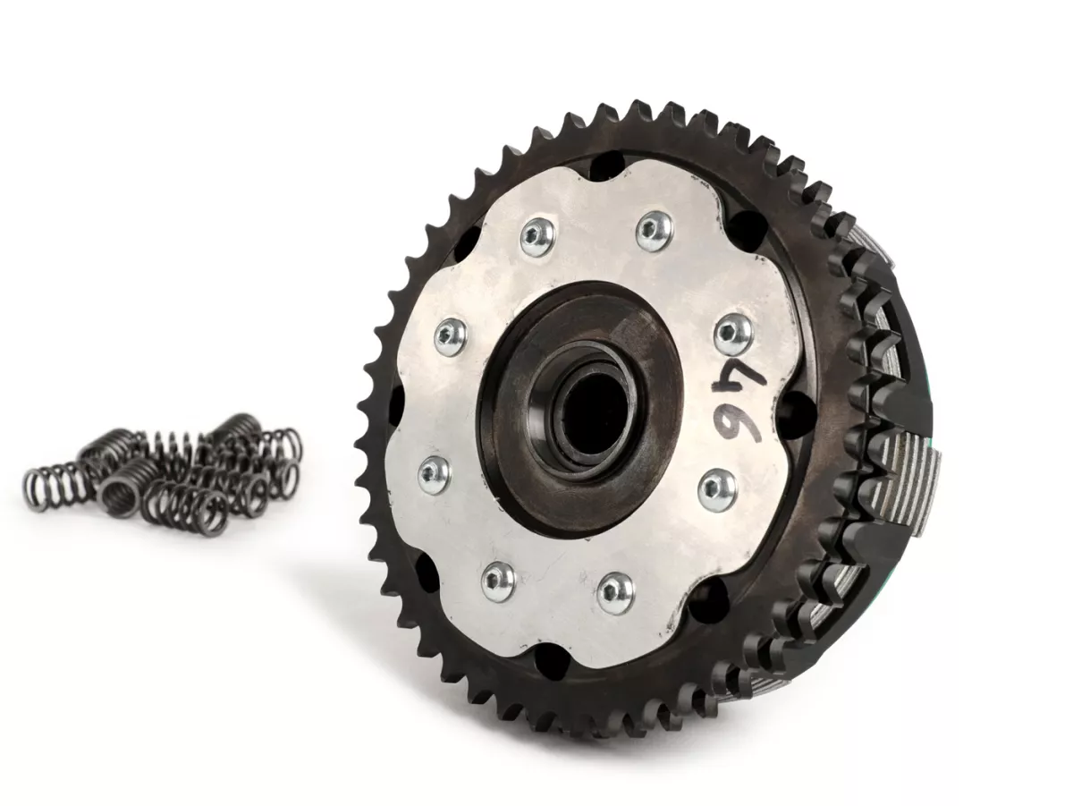Clutch -CASA PERFORMANCE PowerMaster 7 plate, 12 spring- Lambretta LI, LI S, SX. TV (series 2-3), DL/GP - 46 tooth - used with CasaCover engine sidecasing