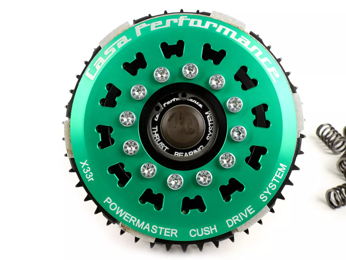 Clutch -CASA PERFORMANCE PowerMaster 7 plate, 12 spring- Lambretta LI, LI S, SX. TV (series 2-3), DL/GP - 46 tooth - used with CasaCover engine sidecasing