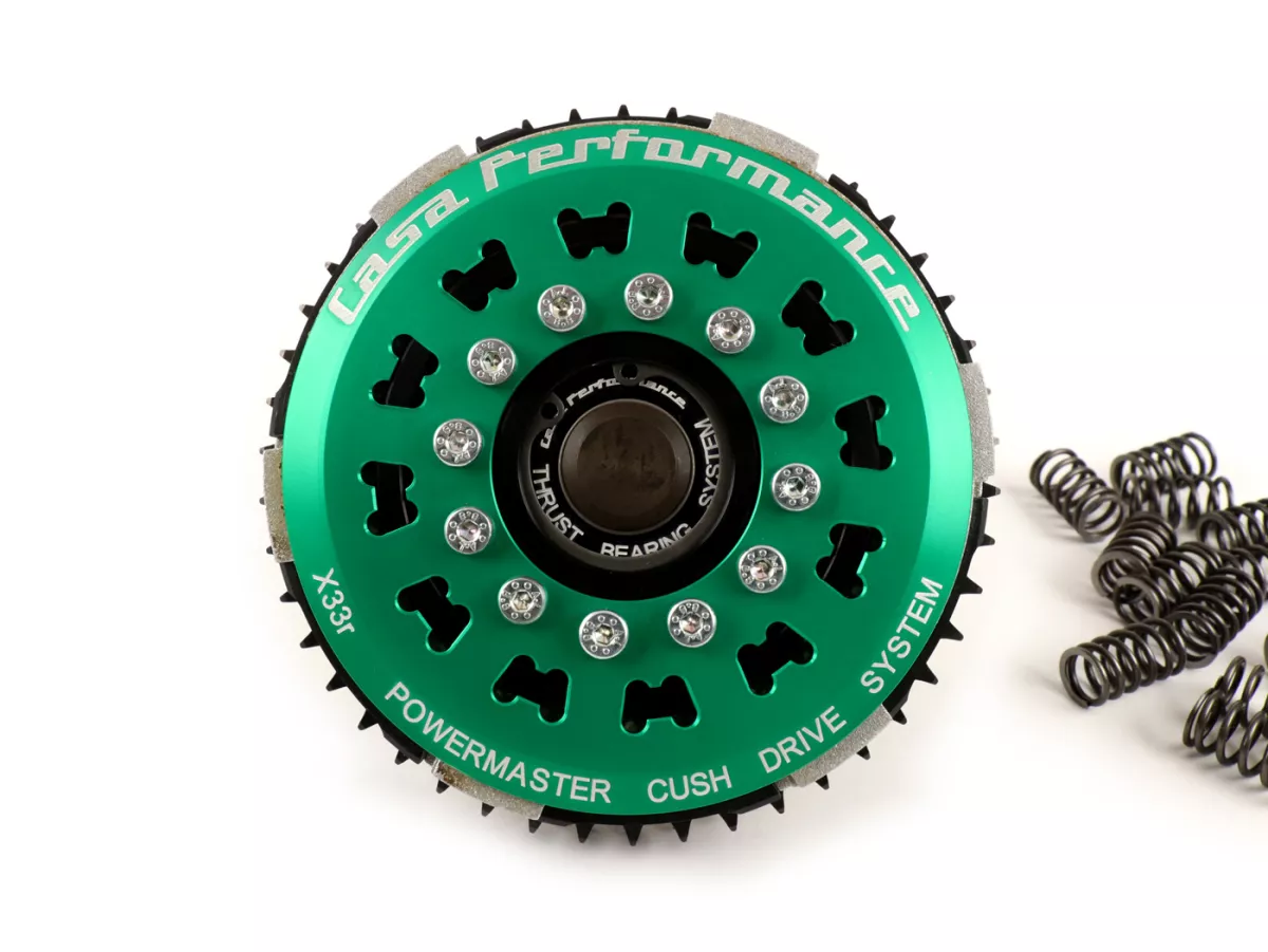 Clutch -CASA PERFORMANCE PowerMaster 7 plate, 12 spring- Lambretta LI, LI S, SX. TV (series 2-3), DL/GP - 46 tooth - used with CasaCover engine sidecasing
