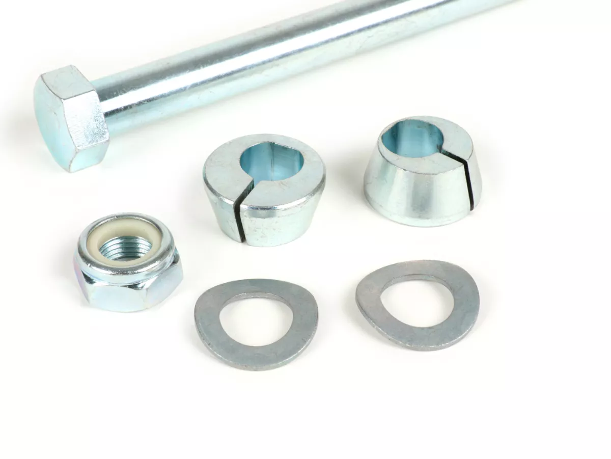 Kit axe moteur, écrous et cônes pour axe moteur (excentrique) incl. -CASA PERFORMANCE- Lambretta LI (séries 1-2-3), LIS, SX, TV (série 3), DL, GP