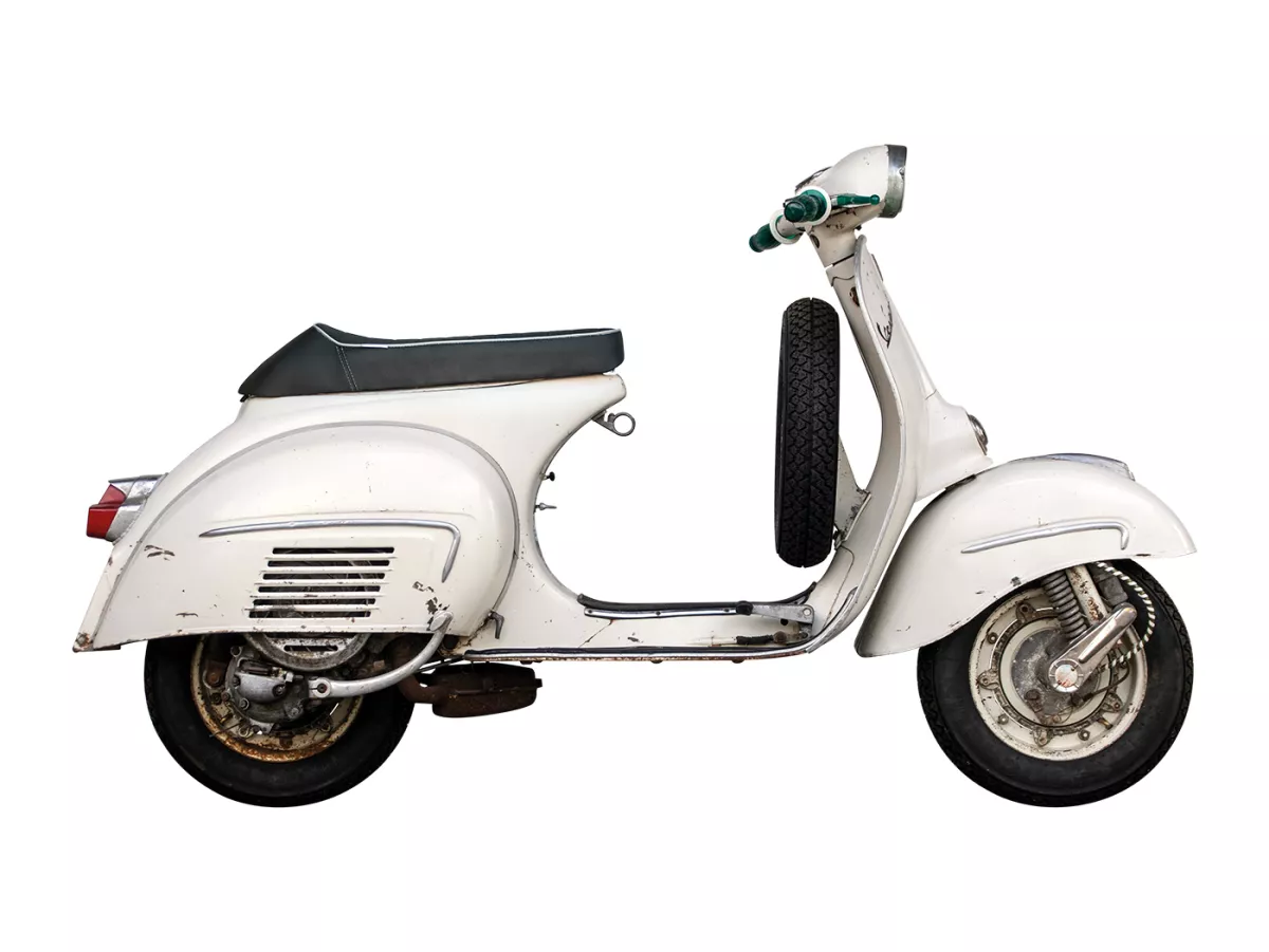 Seat -PLC CORSE Touring, made by NISA ITALY- Vespa PX - also fits Vespa Sprint, GT, GTR, Super, TS, GL, VNA, VBA, VNB, VBB, T4 - with flat fuel tank also fits Rally 180/200, GS160, SS180 - without lock