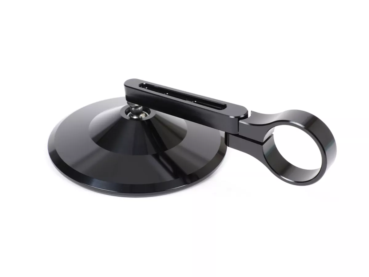 Spegel -HIGHSIDER Montana 2 (E-mark)- CNC-styrstångsändar- Ø=102mm - svart