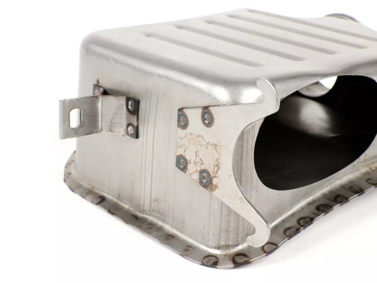 Caja de filtro de aire -SPAQ Big Bore- Lambretta LI (Serie 3), LIS, SX, TV (Serie 3), DL, GP - acero sin pintar