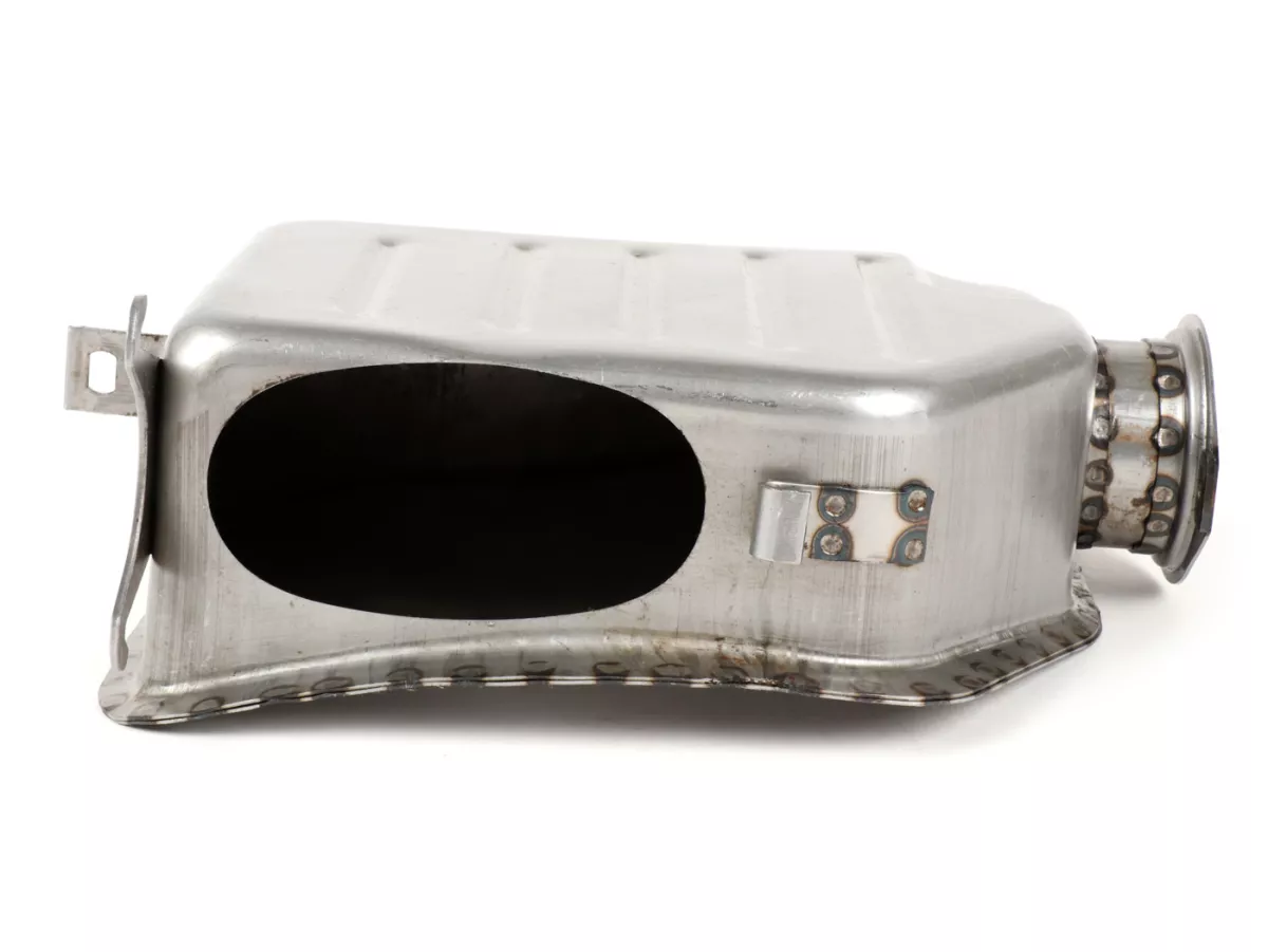 Caja de filtro de aire -SPAQ Big Bore- Lambretta LI (Serie 3), LIS, SX, TV (Serie 3), DL, GP - acero sin pintar