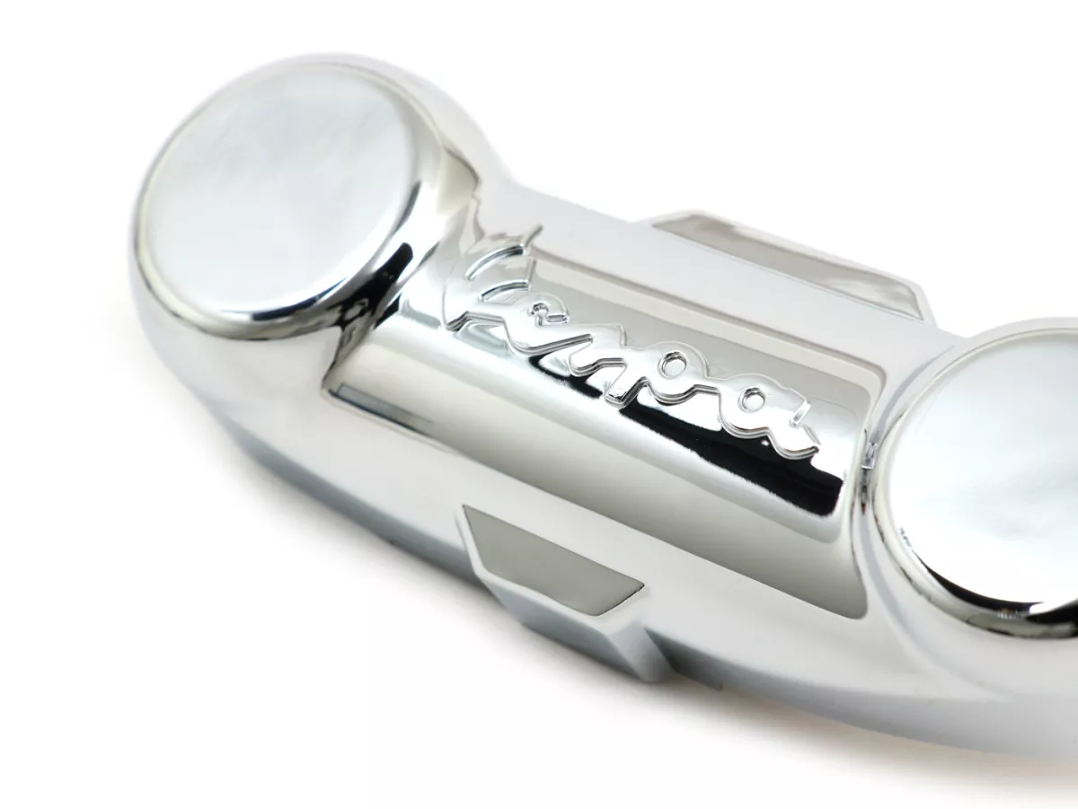Penutup swingarm -KUALITAS OEM - Tipe PX DISC dengan tulisan Vespa - Vespa PK, PX, T5, Cosa, LML Star, Stella - Chrome