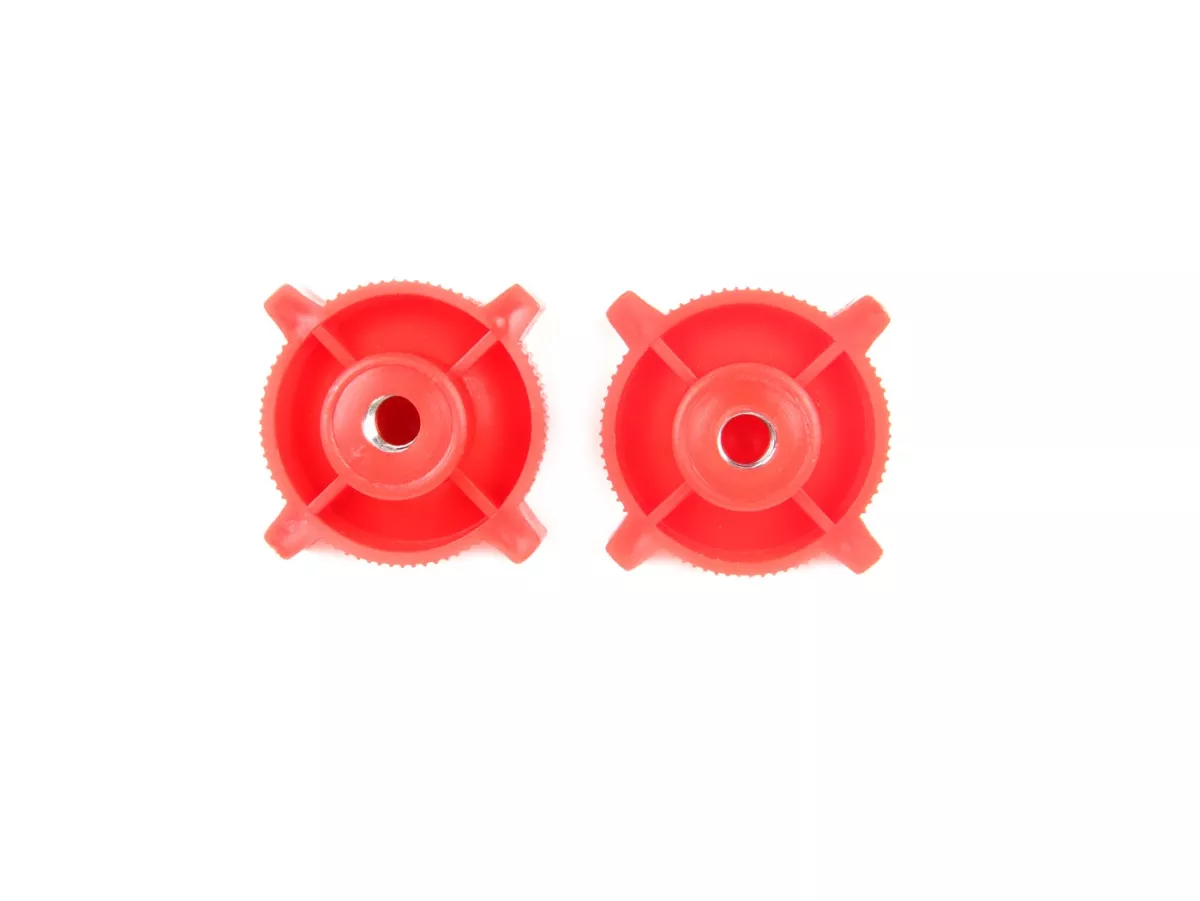 Juego de tuercas de plástico para barra de protección trasera -AMS CUPPINI M8- Vespa Smallframe, Largeframe - Rojo