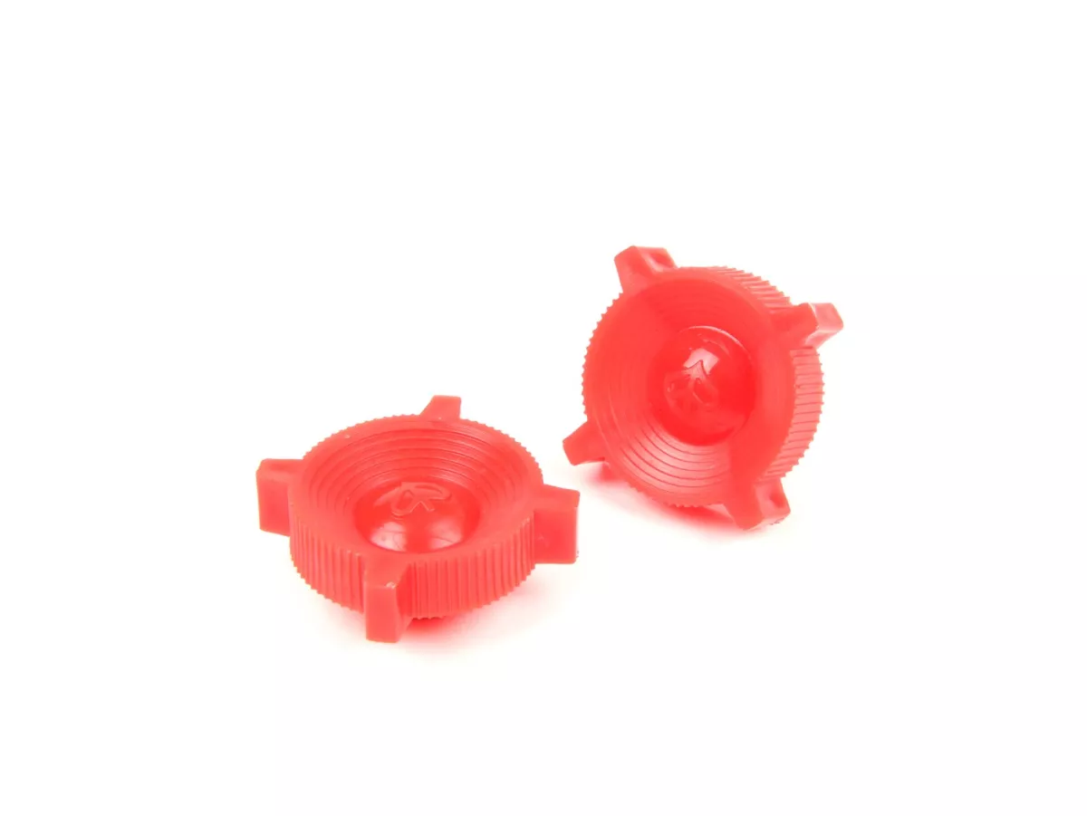 Juego de tuercas de plástico para barra de protección trasera -AMS CUPPINI M8- Vespa Smallframe, Largeframe - Rojo