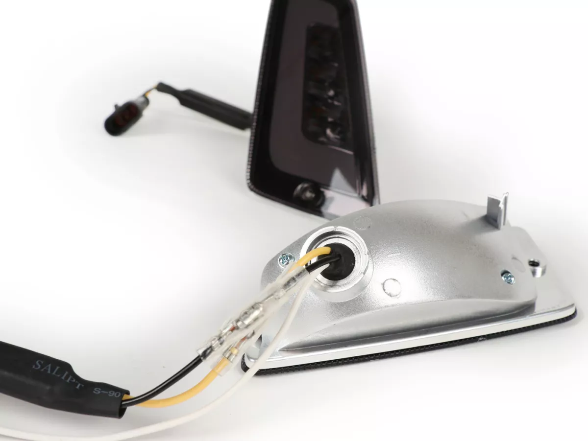 Set indicatori di direzione anteriori -POWER 1 LED (dal 2014) luce di marcia diurna (E-mark) - Vespa GT, GTL, GTV, GTS 125-300 - fumè