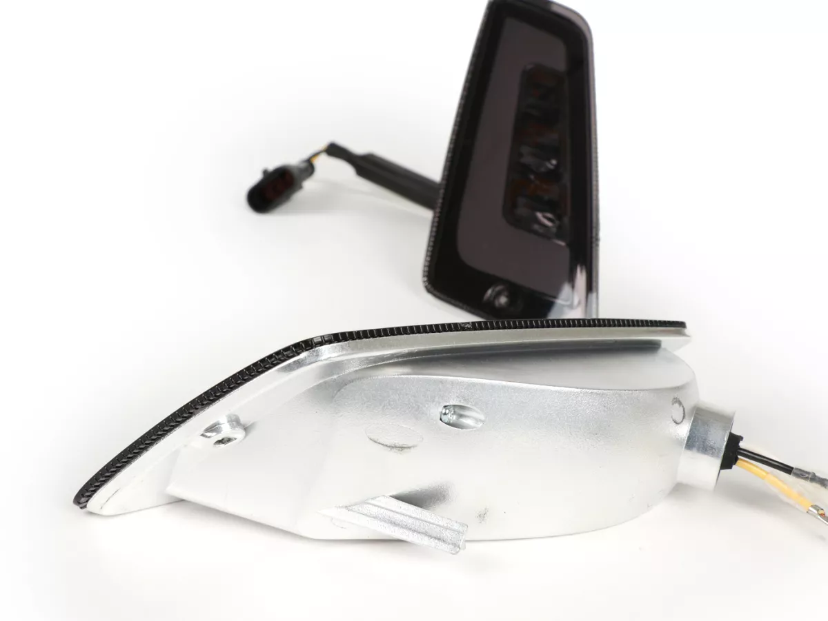 Set indicatori di direzione anteriori -POWER 1 LED (dal 2014) luce di marcia diurna (E-mark) - Vespa GT, GTL, GTV, GTS 125-300 - fumè