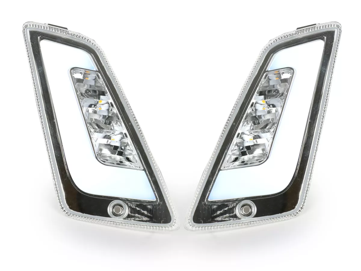 Knipperlichtenset voor -POWER 1 LED (vanaf 2014) dagrijlicht (E-markering)- Vespa GT, GTL, GTV, GTS 125-300 - wit