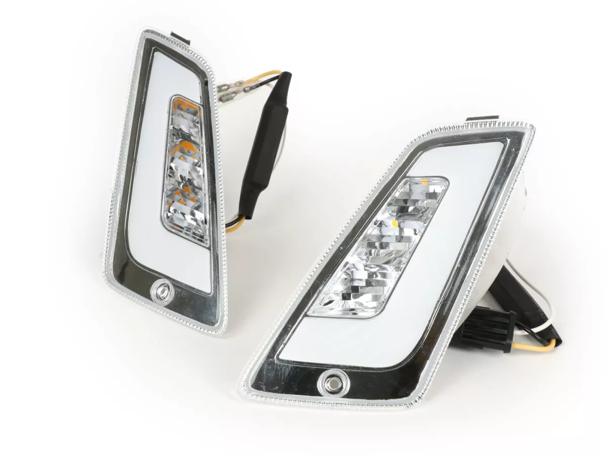 Knipperlichtenset voor -POWER 1 LED (vanaf 2014) dagrijlicht (E-markering)- Vespa GT, GTL, GTV, GTS 125-300 - wit