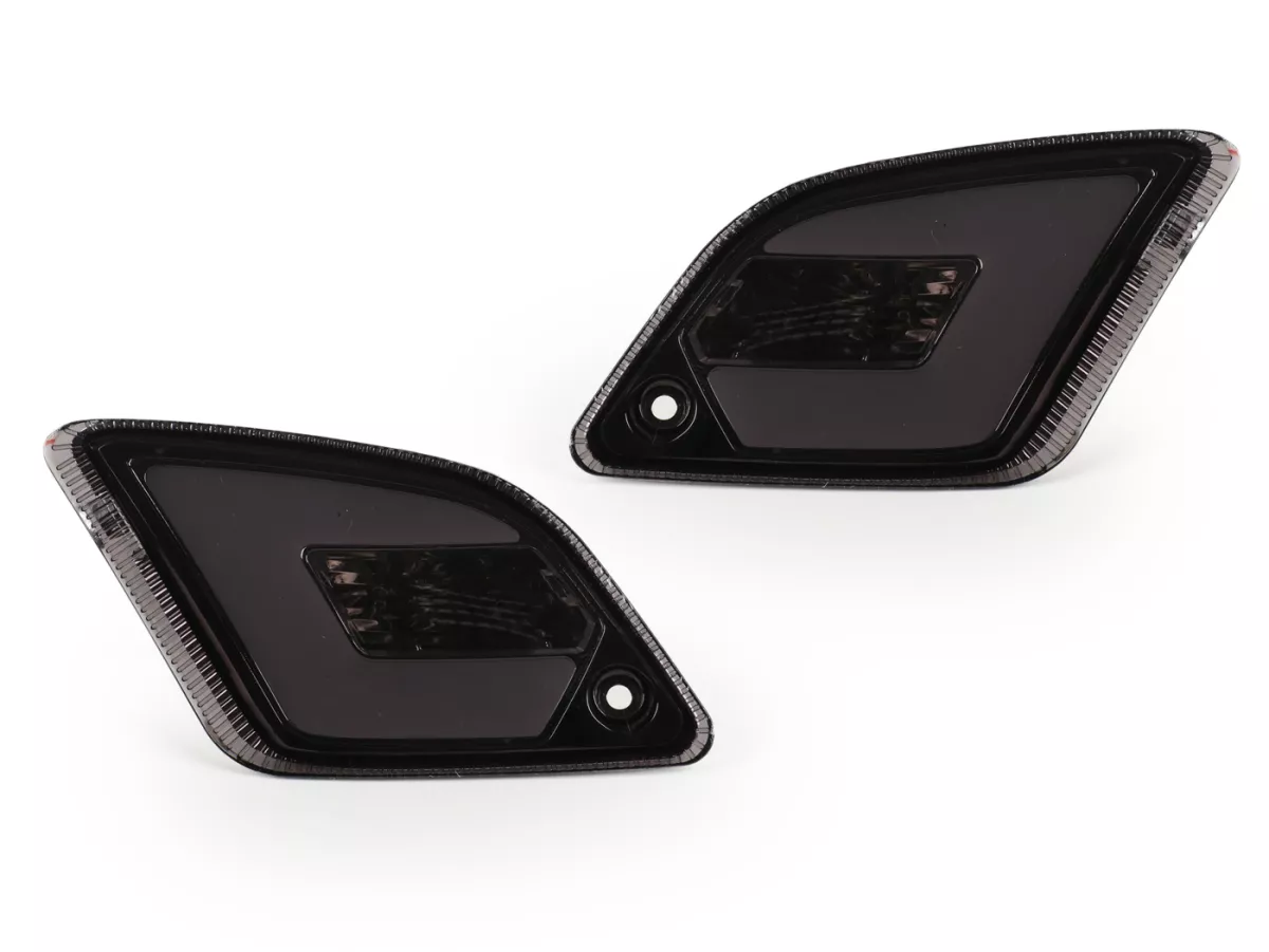Set indicatori di direzione posteriori -POWER 1 LED (dal 2014) con luce di posizione (E-mark)- Vespa GT, GTL, GTV, GTS 125-300 - fumé