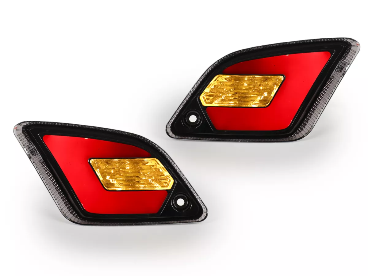 Set indicatori di direzione posteriori -POWER 1 LED (dal 2014) con luce di posizione (E-mark)- Vespa GT, GTL, GTV, GTS 125-300 - fumé