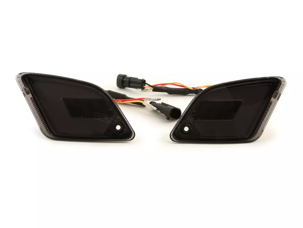Set indicatori di direzione posteriori -POWER 1 LED (dal 2014) con luce di posizione (E-mark)- Vespa GT, GTL, GTV, GTS 125-300 - fumé