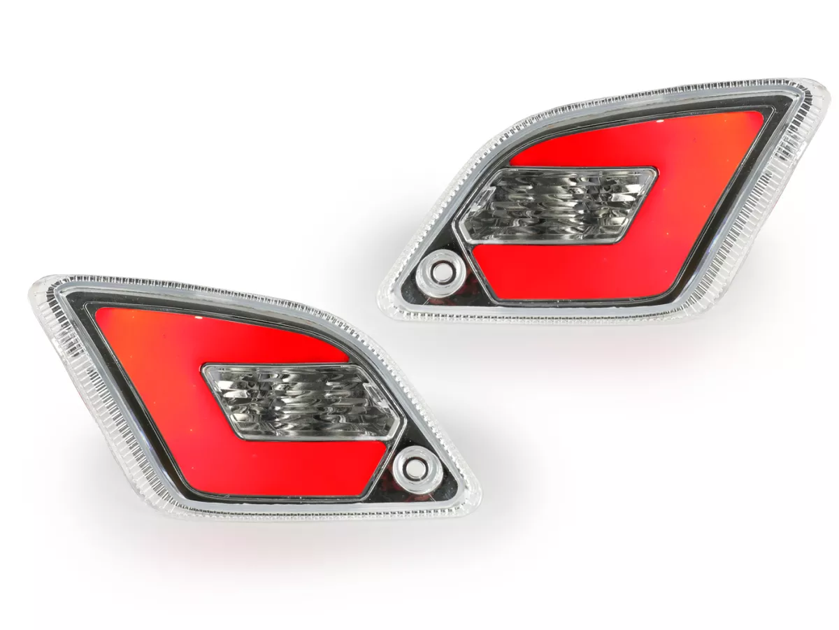 Set indicatori di direzione posteriori -POWER 1 LED (dal 2014) con luce di posizione (E-mark)- Vespa GT, GTL, GTV, GTS 125-300 - bianco