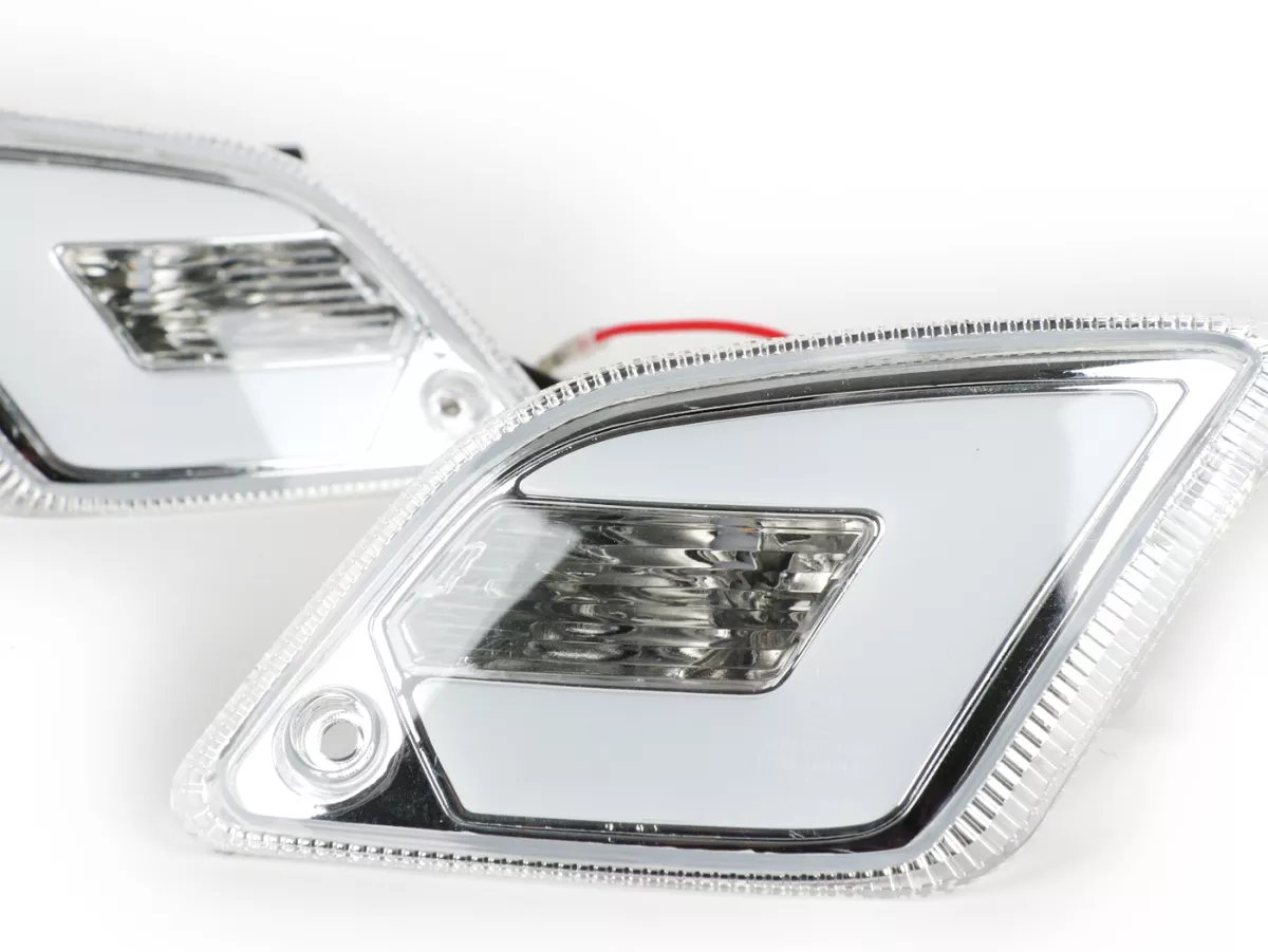 Set indicatori di direzione posteriori -POWER 1 LED (dal 2014) con luce di posizione (E-mark)- Vespa GT, GTL, GTV, GTS 125-300 - bianco