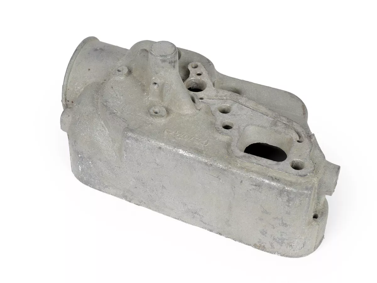 Carburettor casing -LML reed valve, with autolube- fits LML engine casing for Vespa Largeframe (PX, Sprint, Rally, VBB etc.) with reed valve intake and autolube