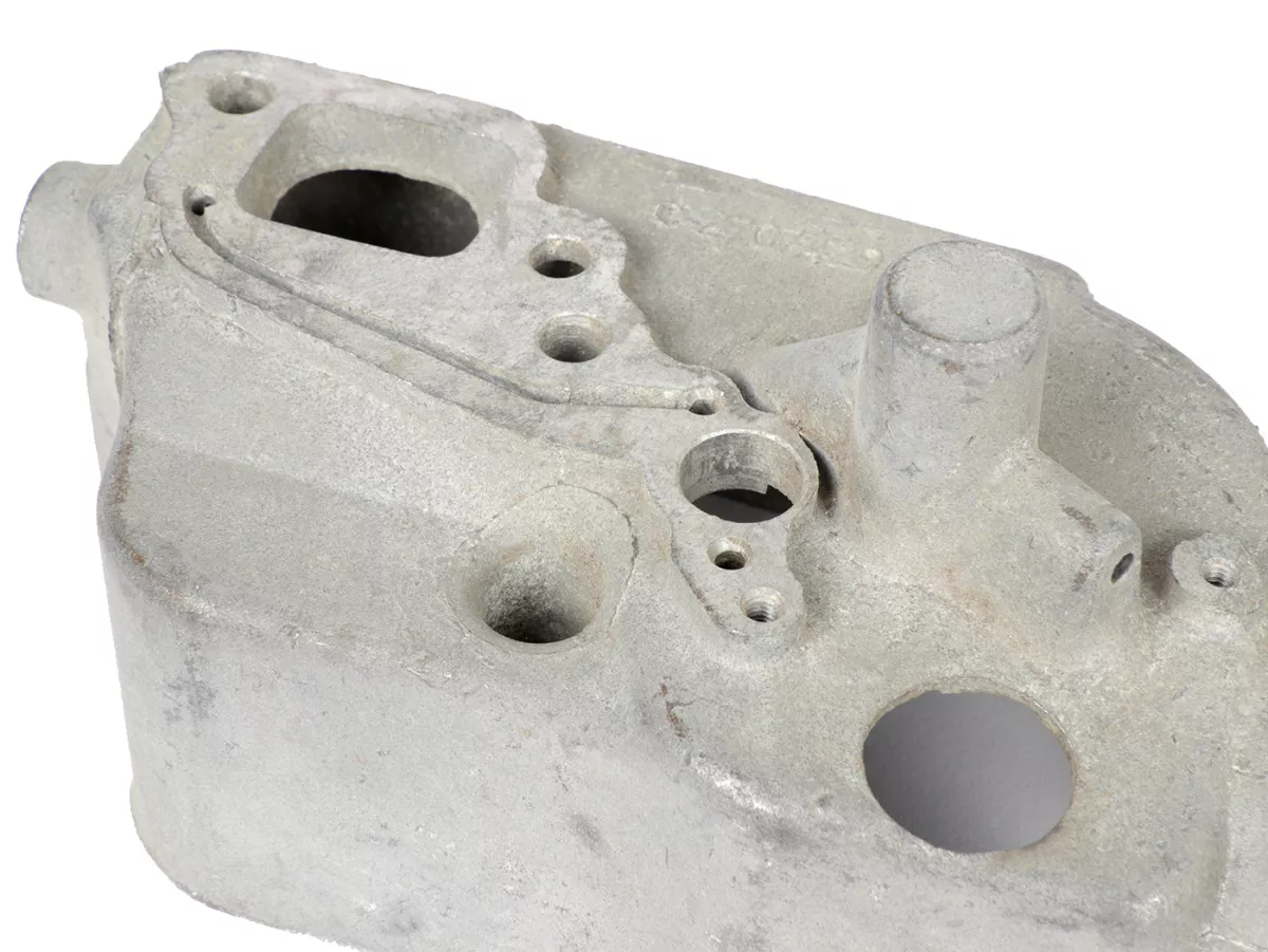 Carburettor casing -LML reed valve, with autolube- fits LML engine casing for Vespa Largeframe (PX, Sprint, Rally, VBB etc.) with reed valve intake and autolube