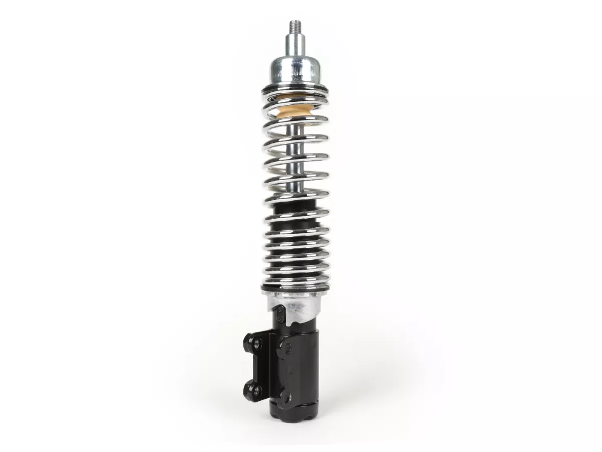 Ammortizzatore anteriore -CARBONE SPORT, regolabile, 210mm (-2014)- Vespa ET4, LX50, LX 125, LX150, LXV50, LXV125, S50, S125, S150 - molla nera / cromata