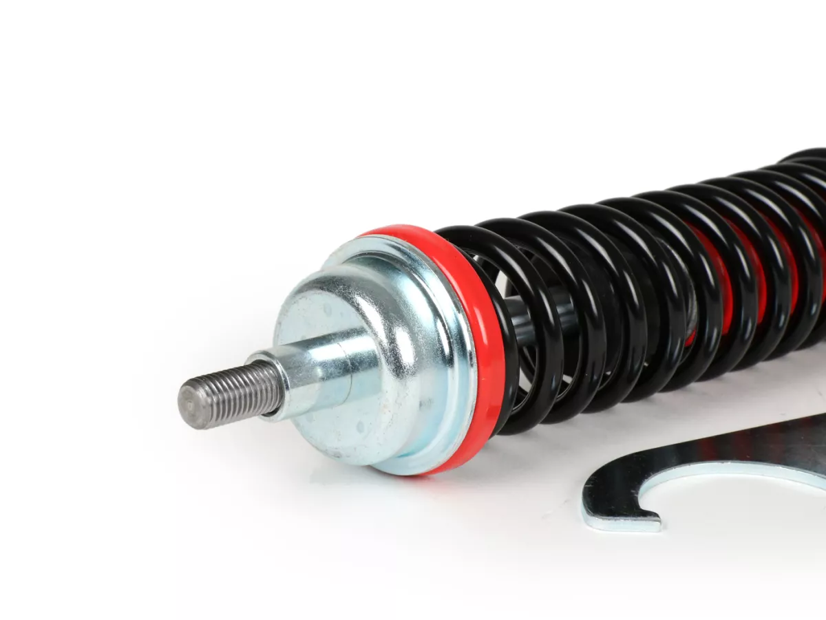Shock absorber, front -CARBONE SPORT, adjustable, 210mm- Vespa PK S-XL, ET2, ET4, LX, LXV, S, Piaggio Quartz, SKR, Sfera, Sfera RST, Zip SP, Zip (2000-)