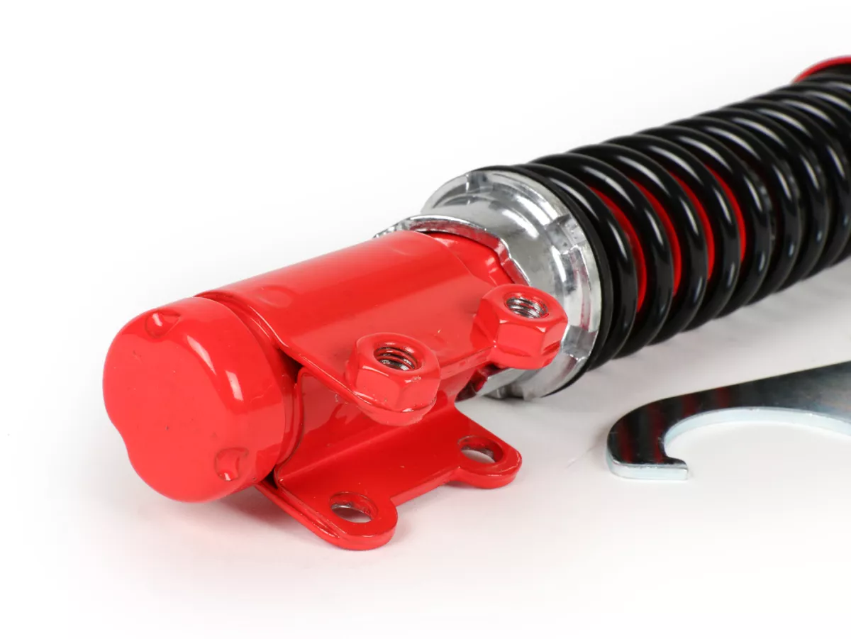 Shock absorber, front -CARBONE SPORT, adjustable, 210mm- Vespa PK S-XL, ET2, ET4, LX, LXV, S, Piaggio Quartz, SKR, Sfera, Sfera RST, Zip SP, Zip (2000-)