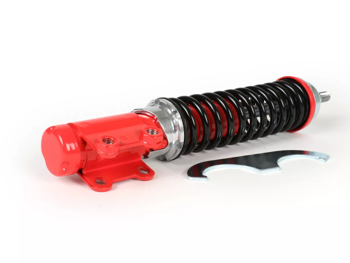Shock absorber, front -CARBONE SPORT, adjustable, 210mm- Vespa PK S-XL, ET2, ET4, LX, LXV, S, Piaggio Quartz, SKR, Sfera, Sfera RST, Zip SP, Zip (2000-)