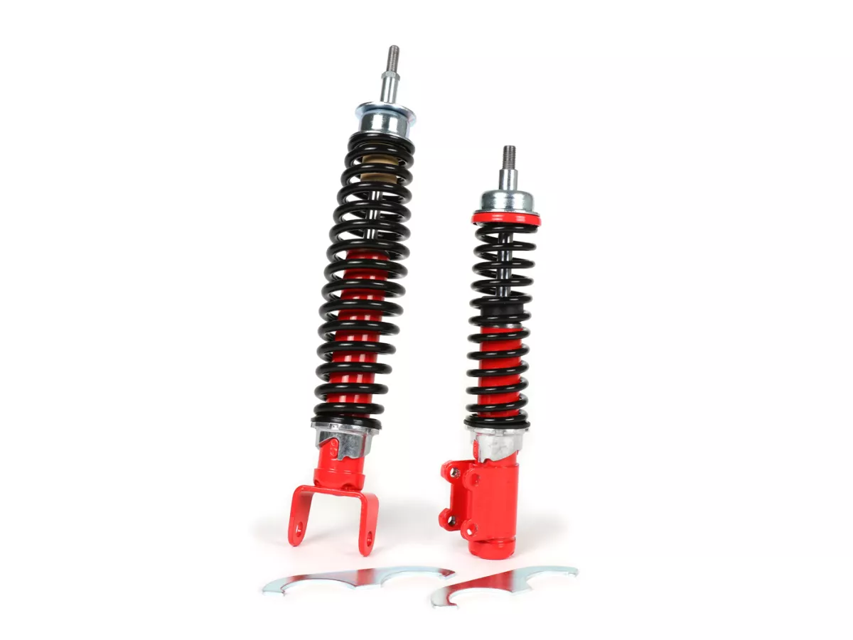 Shock absorber set incl. silent rubbers -CARBONE SPORT, adjustable- Vespa PK50/80/125 S/XL (German models, PK fork type)