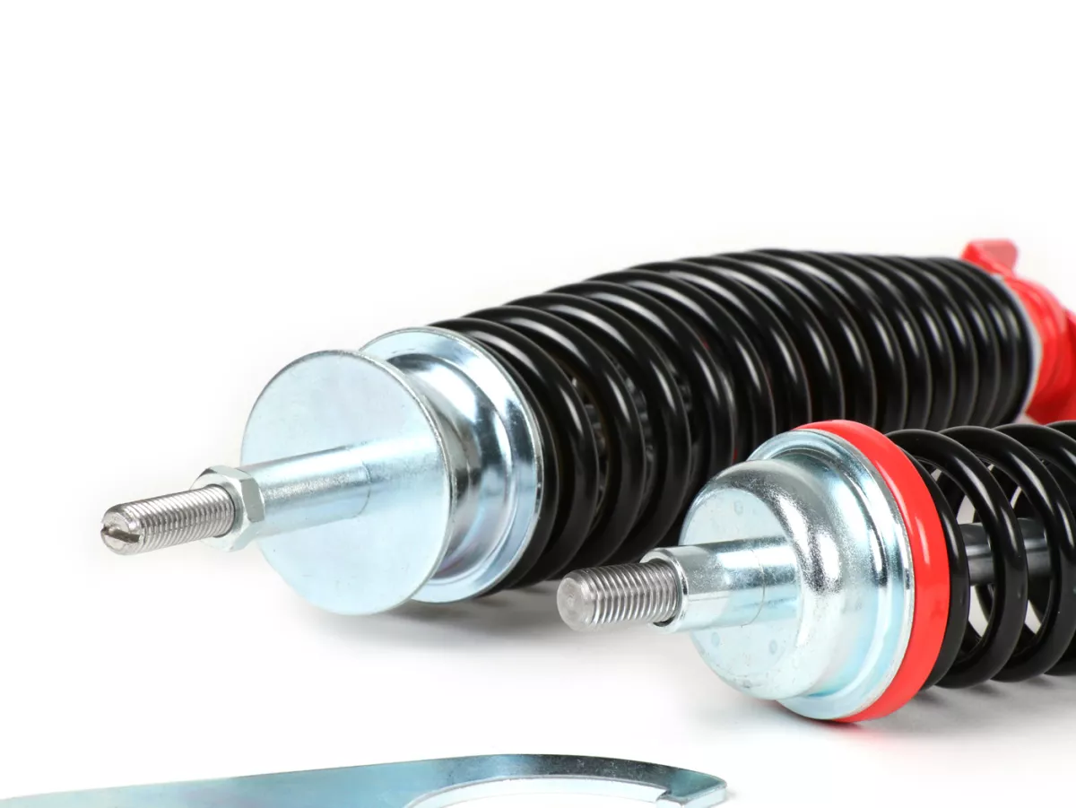 Shock absorber set incl. silent rubbers -CARBONE SPORT, adjustable- Vespa PK50/80/125 S/XL (German models, PK fork type)