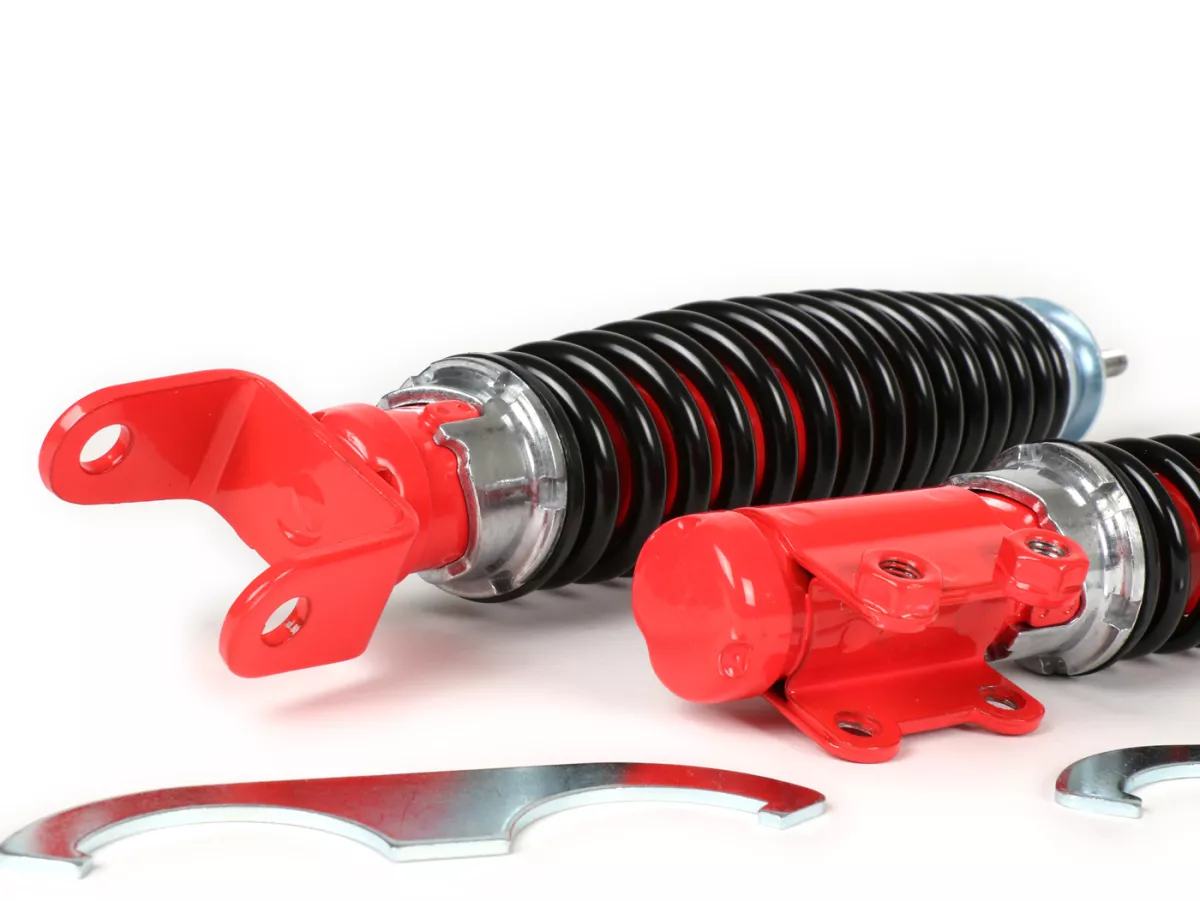 Shock absorber set incl. silent rubbers -CARBONE SPORT, adjustable- Vespa PK50/80/125 S/XL (German models, PK fork type)
