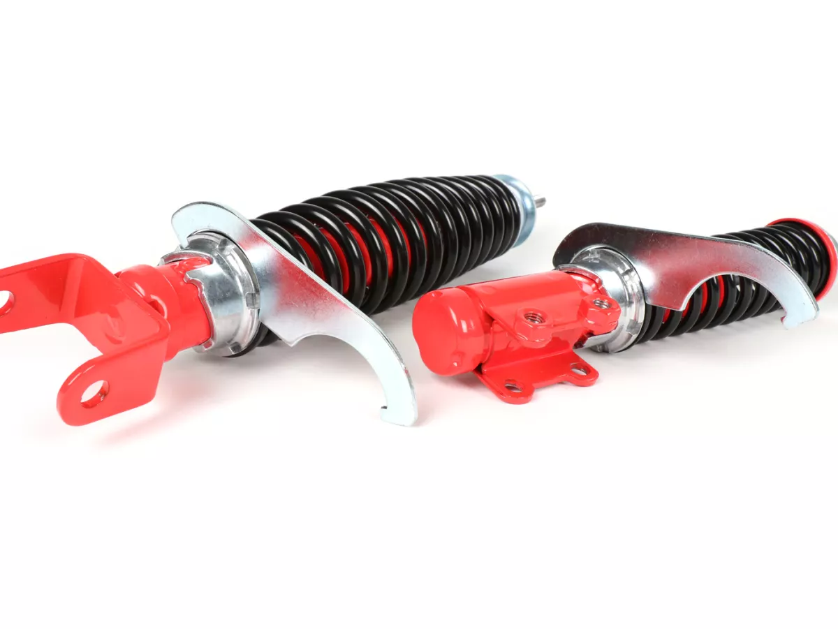 Shock absorber set incl. silent rubbers -CARBONE SPORT, adjustable- Vespa PK50/80/125 S/XL (German models, PK fork type)