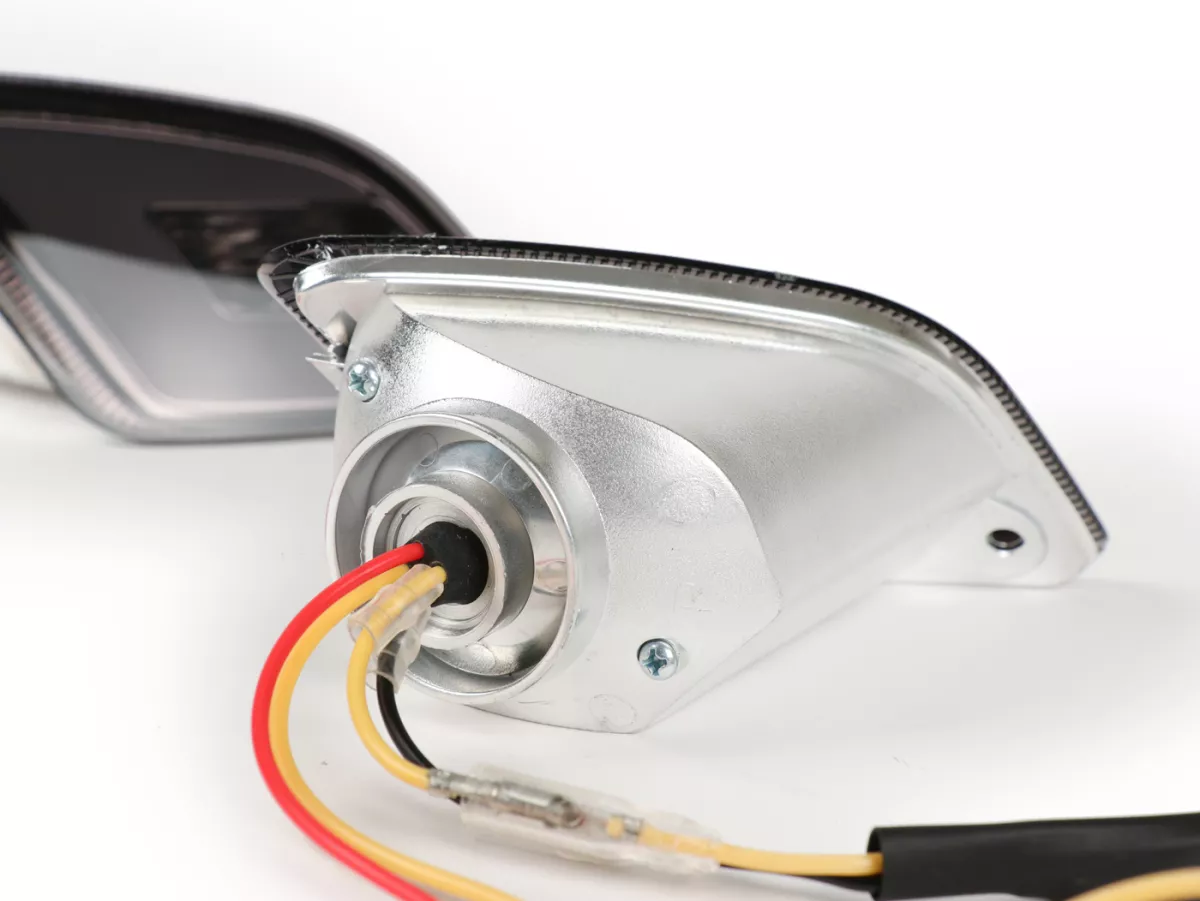 Paire clignotants arrière -POWER 1 LED (-2014) avec feux de position (avec homologation européenne)- Vespa GT, GTL, GTV, GTS 125-300 - fumé