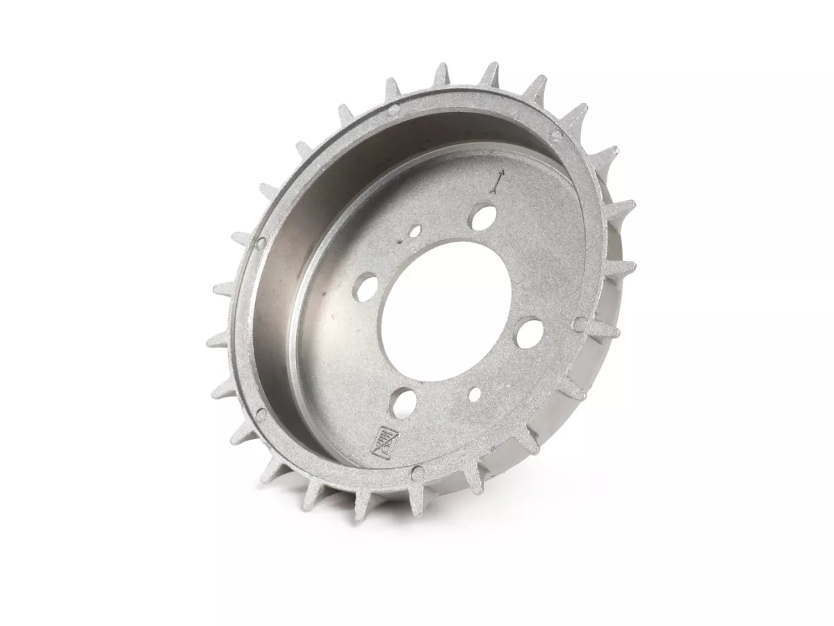 Bromstrumma fram 8 tum -OEM-kvalitet- Aluminium med kylflänsar- Vespa Wideframe VN1, VL, VB1T, Largeframe VNA1T, VNA2T, VNB, VBA1T, VBB1T, VBB2T