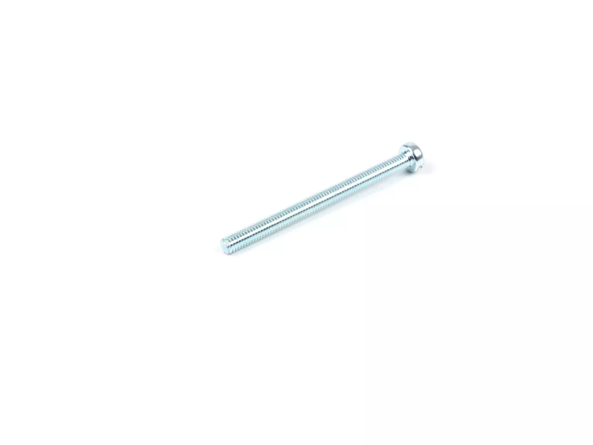 Sekrup - ISO 1207 (DIN 84) - M4 x 50mm - galvanis, berlubang (digunakan untuk rumah penyearah Vespa VNB1T, VBA1T, VBB1T, GL (VLA1T), SS180 (VSC1T - model dengan baterai), GT (VNL2T), Super (VNC1T, VBC1T), Rally200, Sprint (VLB1T))