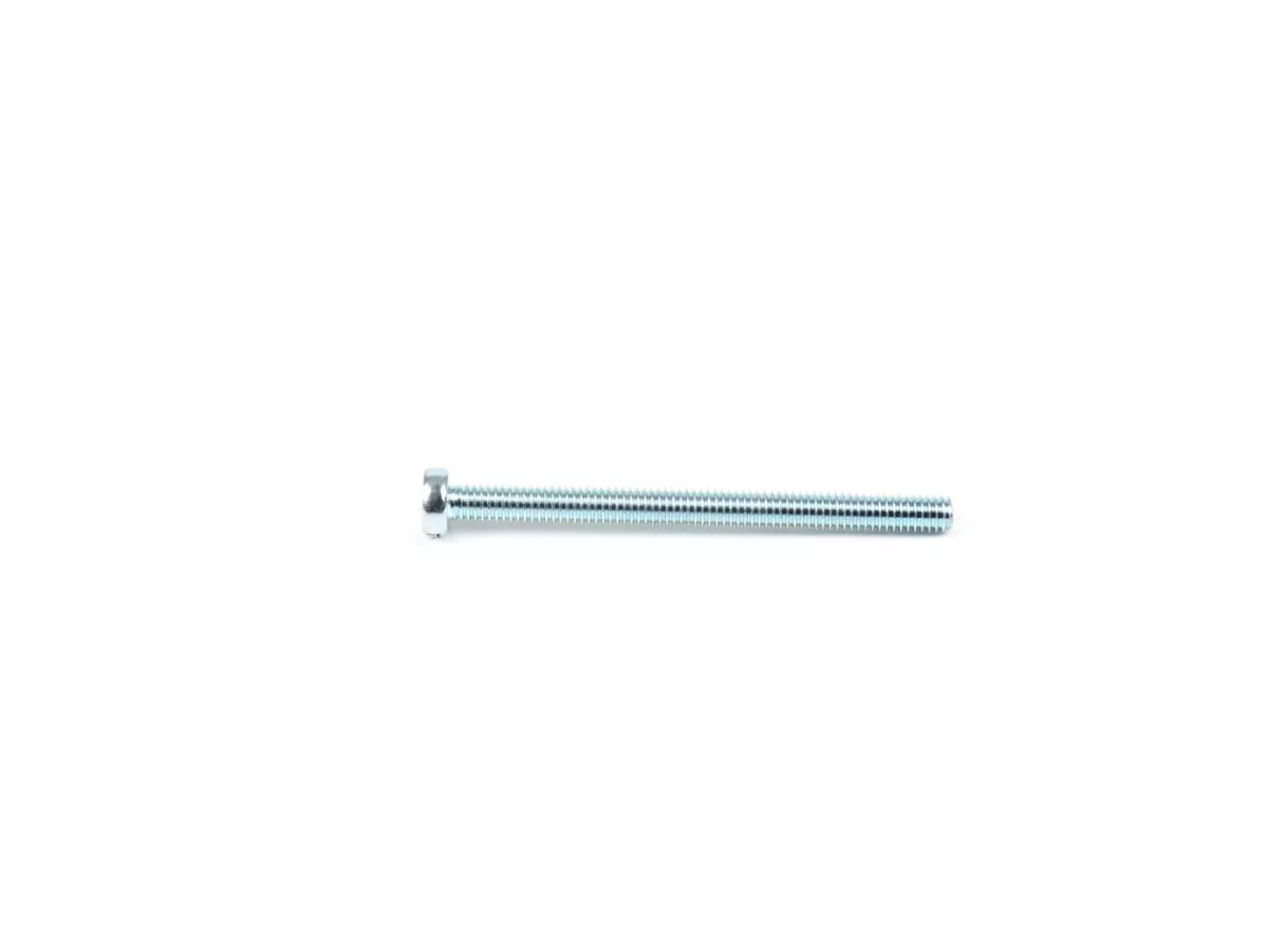 Sekrup - ISO 1207 (DIN 84) - M4 x 50mm - galvanis, berlubang (digunakan untuk rumah penyearah Vespa VNB1T, VBA1T, VBB1T, GL (VLA1T), SS180 (VSC1T - model dengan baterai), GT (VNL2T), Super (VNC1T, VBC1T), Rally200, Sprint (VLB1T))